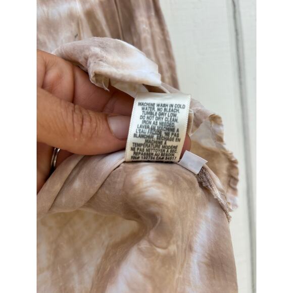 Anthropologie Cloth & Stone Earthy Tie Dye Soft Linen Button Up Blouse, Size S - Picture 6 of 7